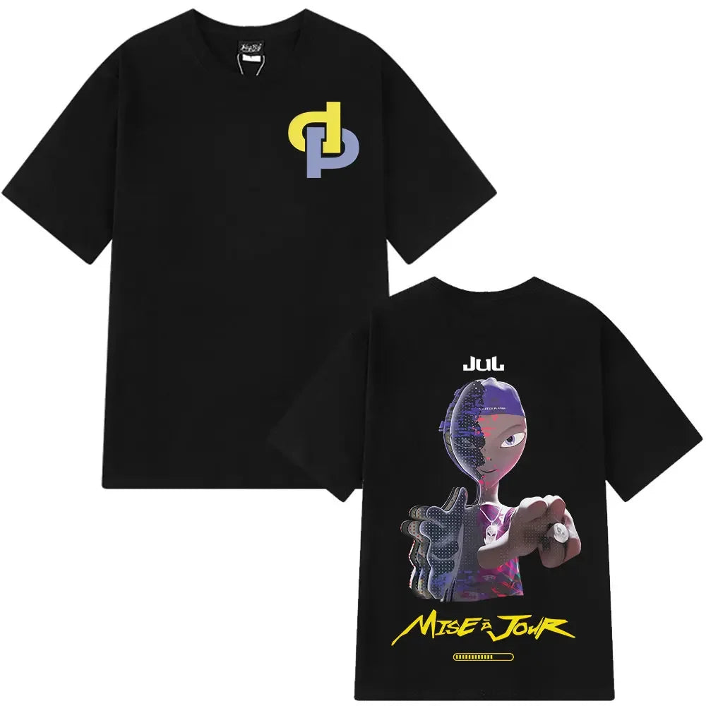 T-shirt Oversize Hip-Hop Unisexe à Imprimé Rap