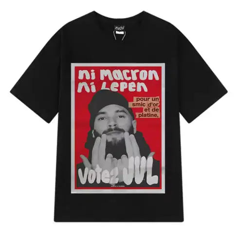 T-shirt Rap Français Imprimé Vote JUL Unisexe Coton