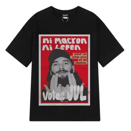 T-shirt Rap Français Imprimé Vote JUL Unisexe Coton