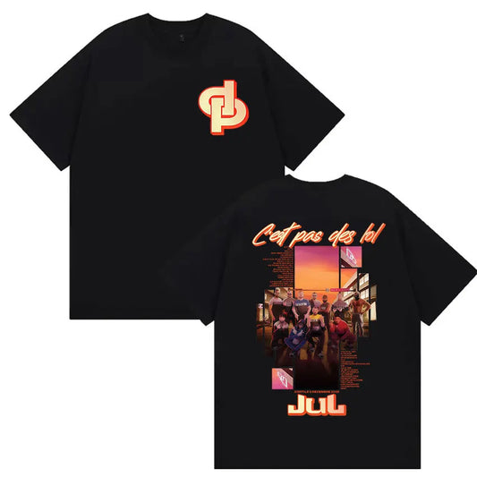 T-Shirt Rap Français Oversize Unisexe en Coton