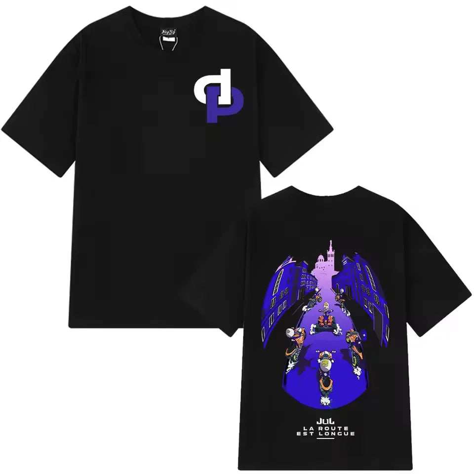 T-shirt Oversize Hip-Hop Unisexe à Imprimé Rap