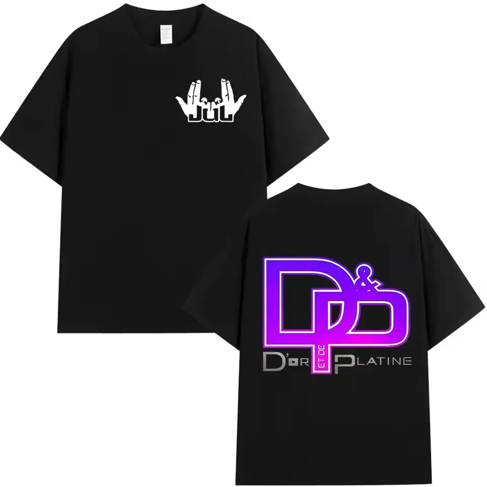 T-shirt Oversize Hip-Hop Unisexe à Imprimé Rap